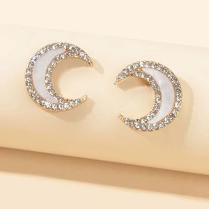 🌙 Awesome Rhinestone Boho Lunar Crescent Moon Stud Earrings 🌙